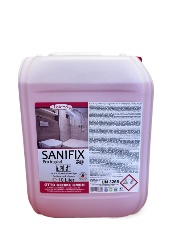 Lorito SaniFix Eco tropical Sanitärreiniger – 10 L Kanister – umweltfreundlicher Sanitärunterhaltsreiniger mit frischem Tropenduft