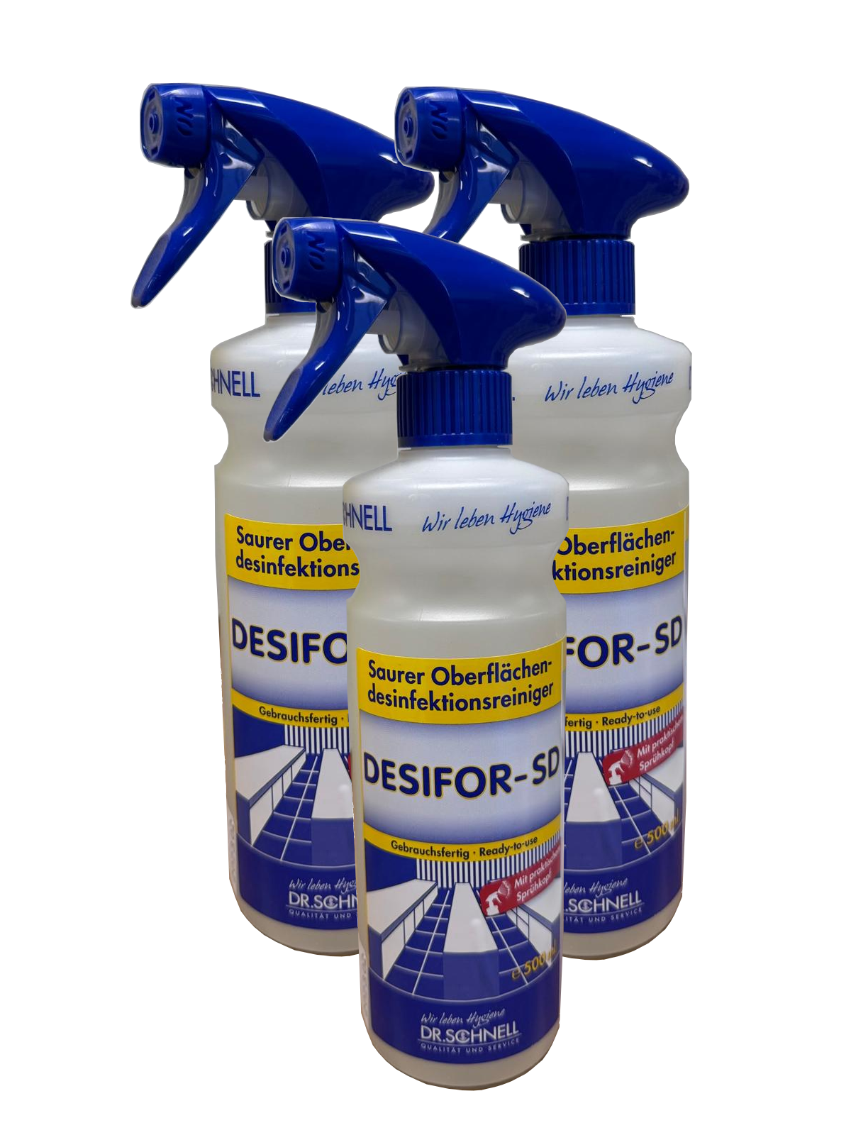 Dr. Schnell DESIFOR SD Flächendesinfektionsreiniger 0,5 L Sprühflasche für hygienische Oberflächenreinigung